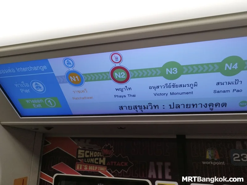 Stations inside BTS train